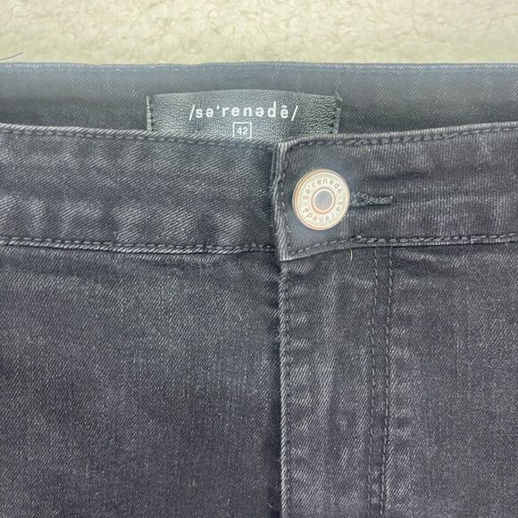 Serenede Men's Black Strappy Skinny Jeans‎ Gothic Punk Grunge - Size 42 - Picture 3 of 12